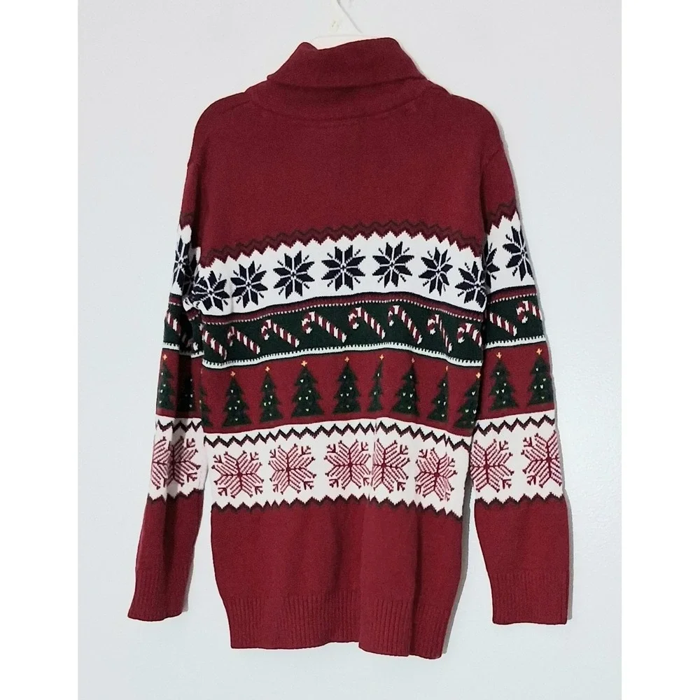 The Children's Place Sweater Boys Size 16 XXL Christmas Fair Isle Snowflake Tree